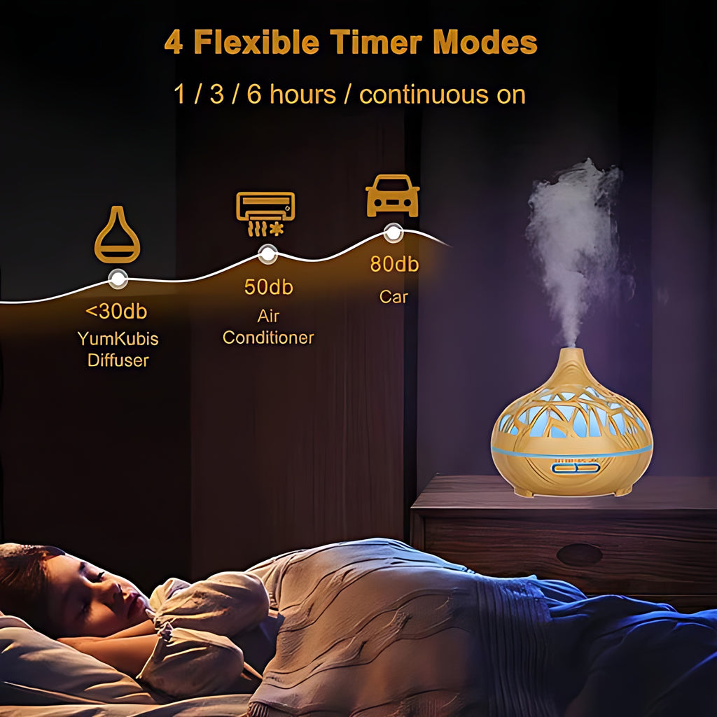 Wooden Lattice Ultrasonic Aroma Diffuser
